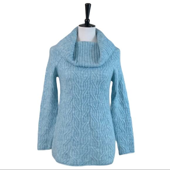 Dressbarn Westport Women's Sweater Cowl Neck Textured Blue Size Medium - Picture 11 of 11